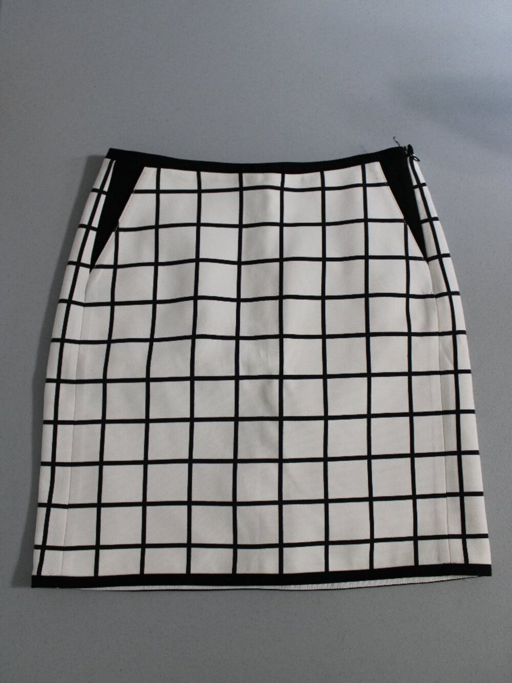 White House Black Market Windowpane Pencil Mini Skirt with Side Zipper